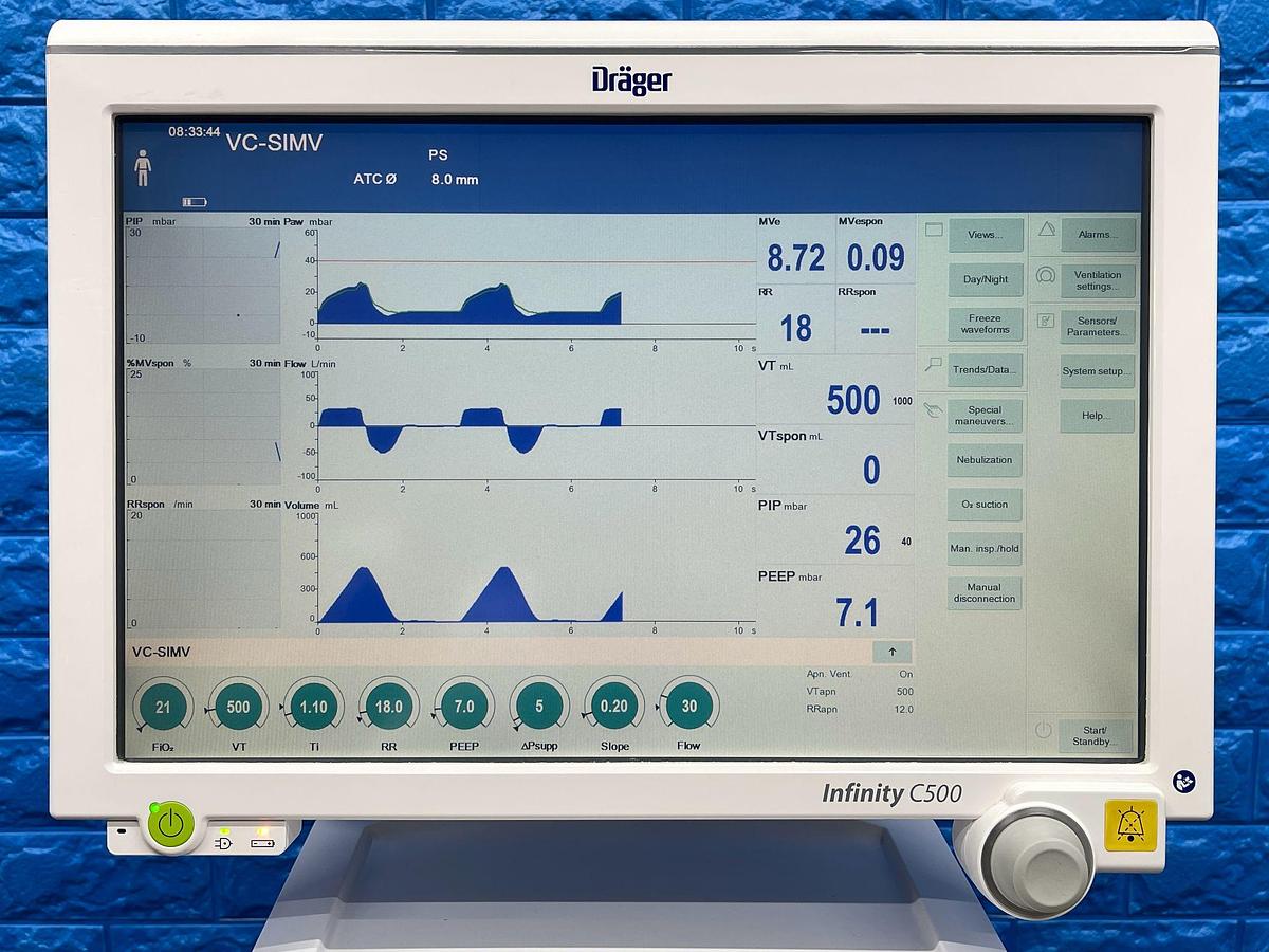 Used Dräger Evita InfinityV500 Ventilator, YOM: 2014