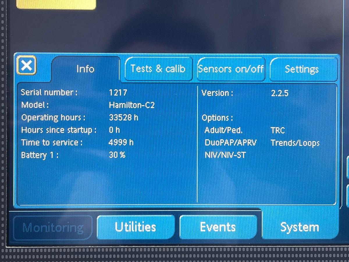 Used Hamilton C2 Ventilator