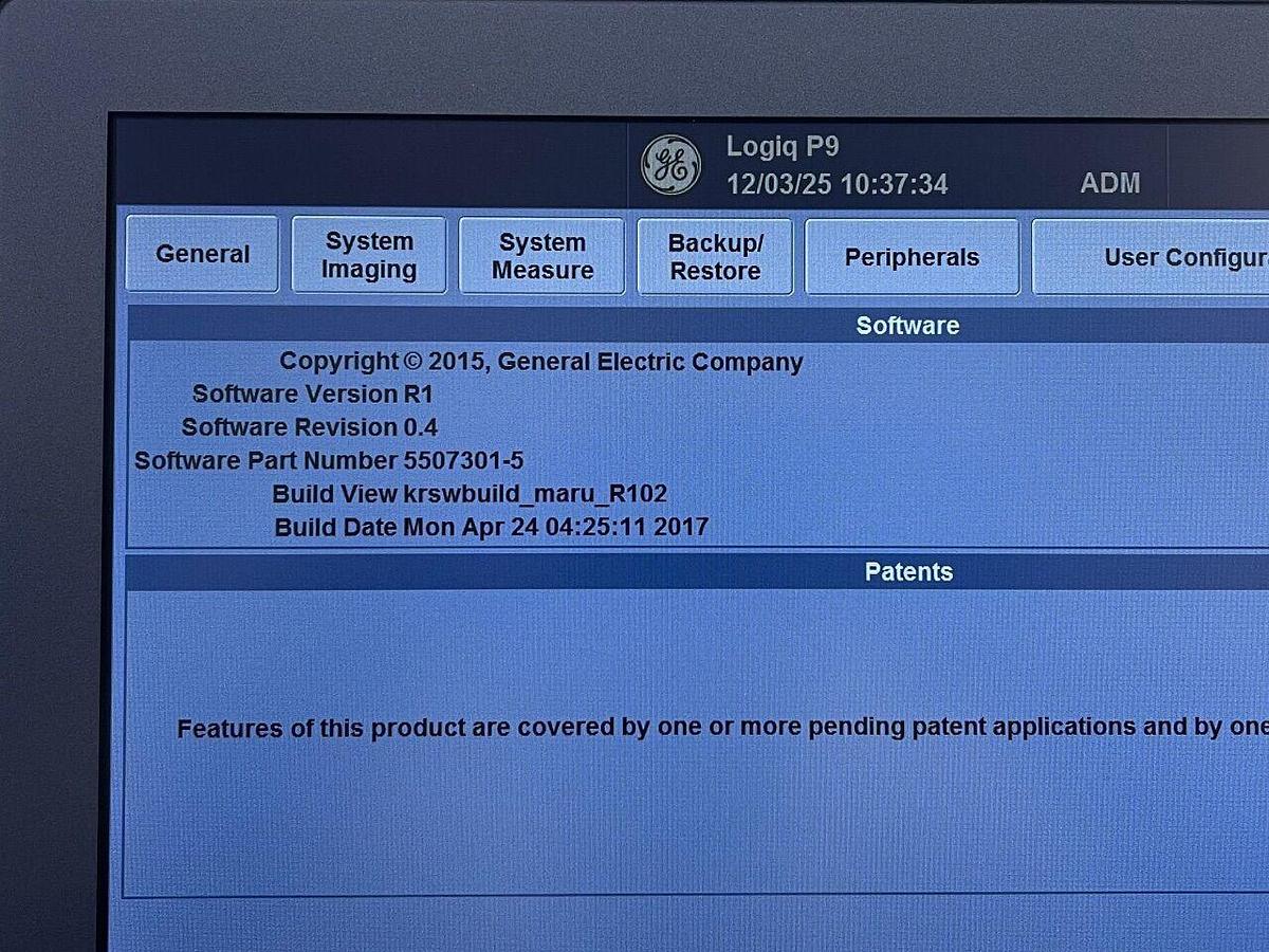 Used GE Logiq P9 YOM