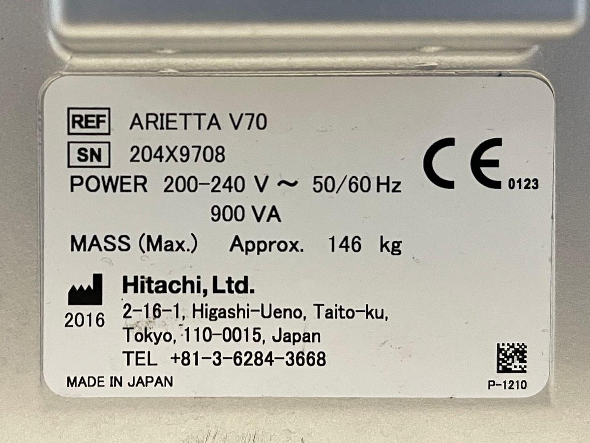 Used Hitachi Aloka Arietta V70 Ultrasound  YOM: 2016 With 5x Probes