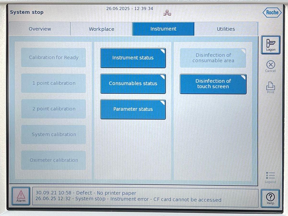Used cobas b 123 ( 4 ) POC system YOM: 2020