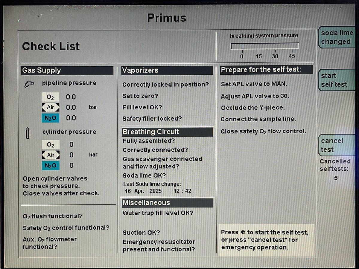 Used Dräger Primus Anaesthesia YOM: 2009