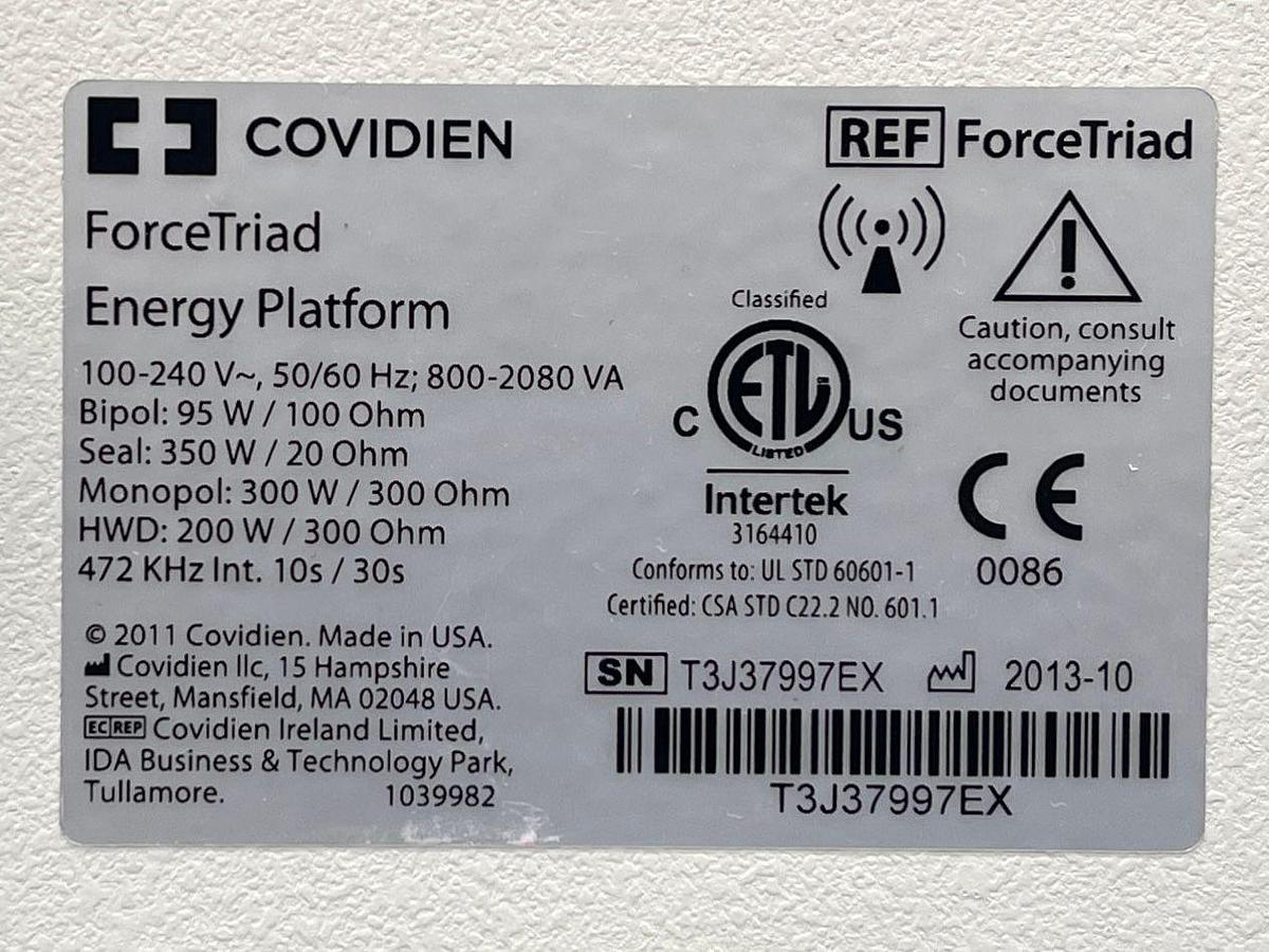 Used Covidien Force Triad SW: 3.60.03 YOM: 2013 