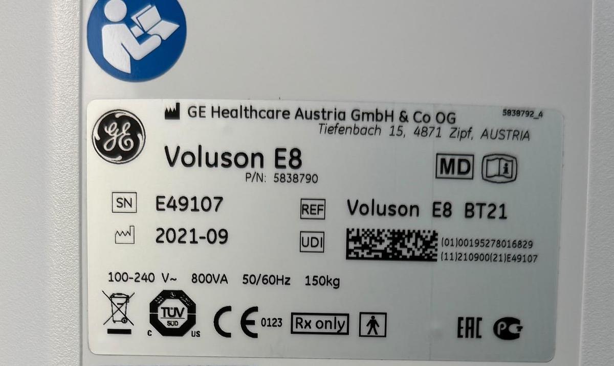 Used GE Voluson E8 Ultrasound YOM: 2021
