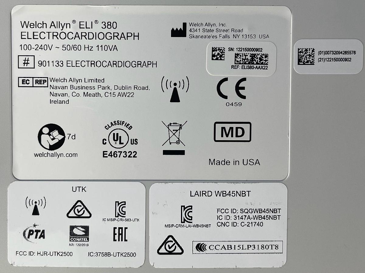 Used Mortara Welch Allyn ELI 380 ELECTROCARDIOGRAPH  REF: ELI380-AAX22