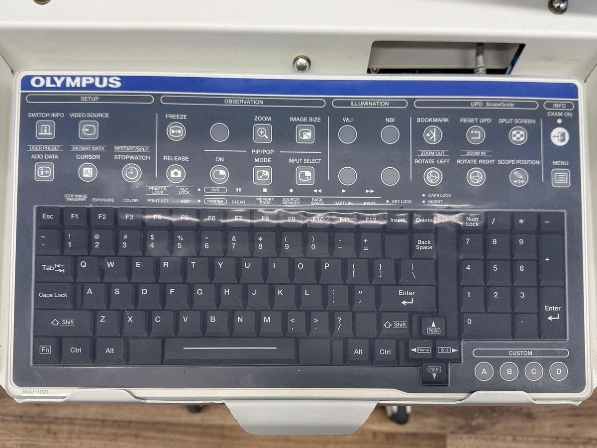 Used Olympus OTV-S190 Tower Processor OTV-S190  SN: 7354579 Light Source CLV-S190 SN: 7304202 Olympus OEV261H Monitor  YOM: 2013 SN: 7354100 Olympus UHI-4  YOM: 2021 SN: 7159219 Olympus IMH-20 SN: 7331770 Olympus Camera Head CH-S190-XZ-E SN: 7506197 Olympus MAJ-1921 Keyboard  Sony Digital Colour Printer