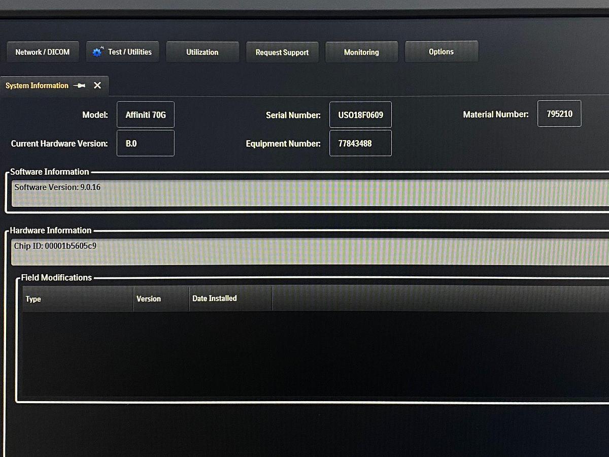 Used Philips Affiniti 70G PureWave Software Version: 9.0.16 Hardware B.0 YOM: 2018 Probes L15-7io C10-3v C9-2 C5-1