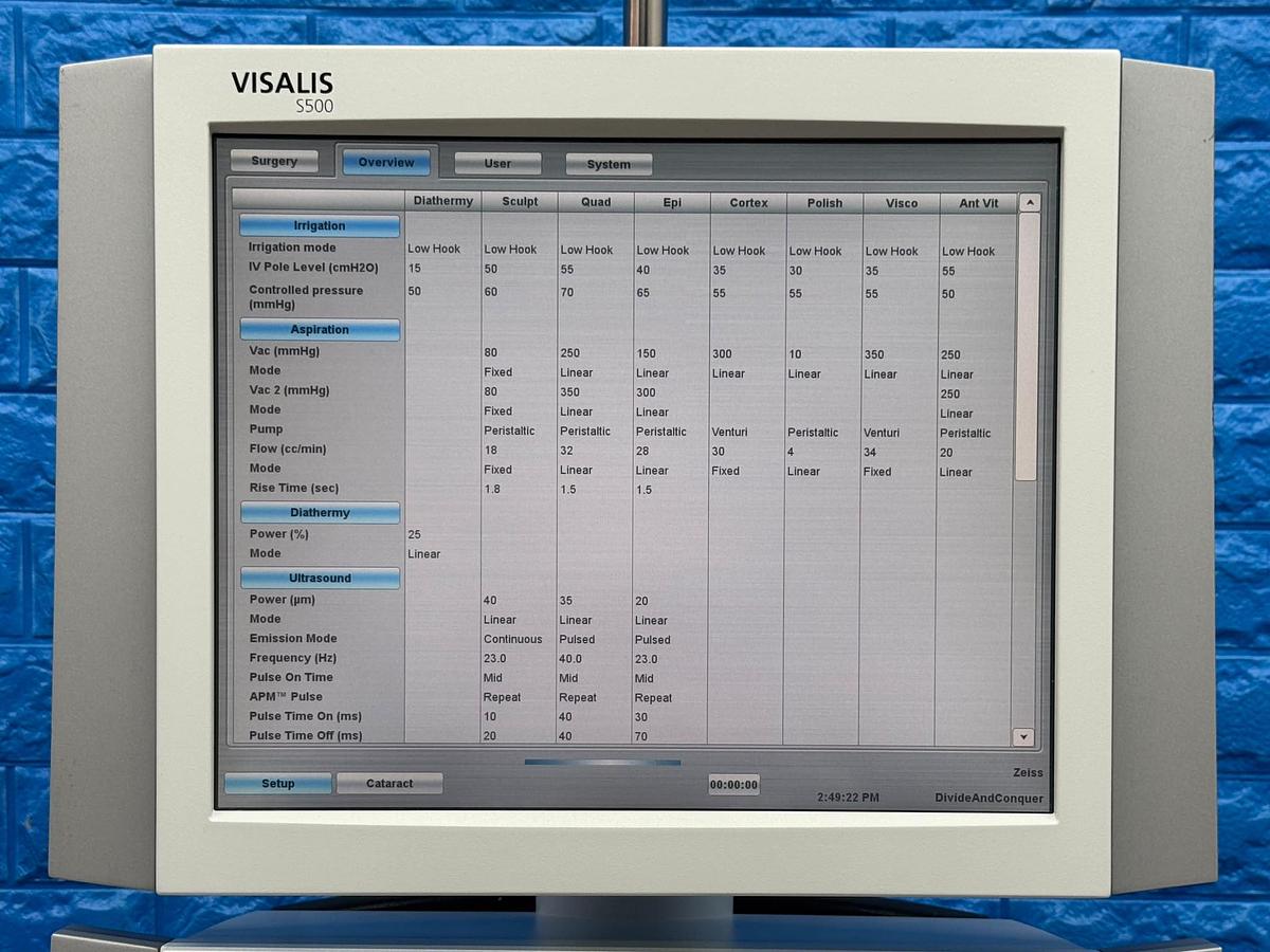 Used CARL ZEISS Visalia S500 REF: 640420 with 3 Hand Pieces YOM: 2013