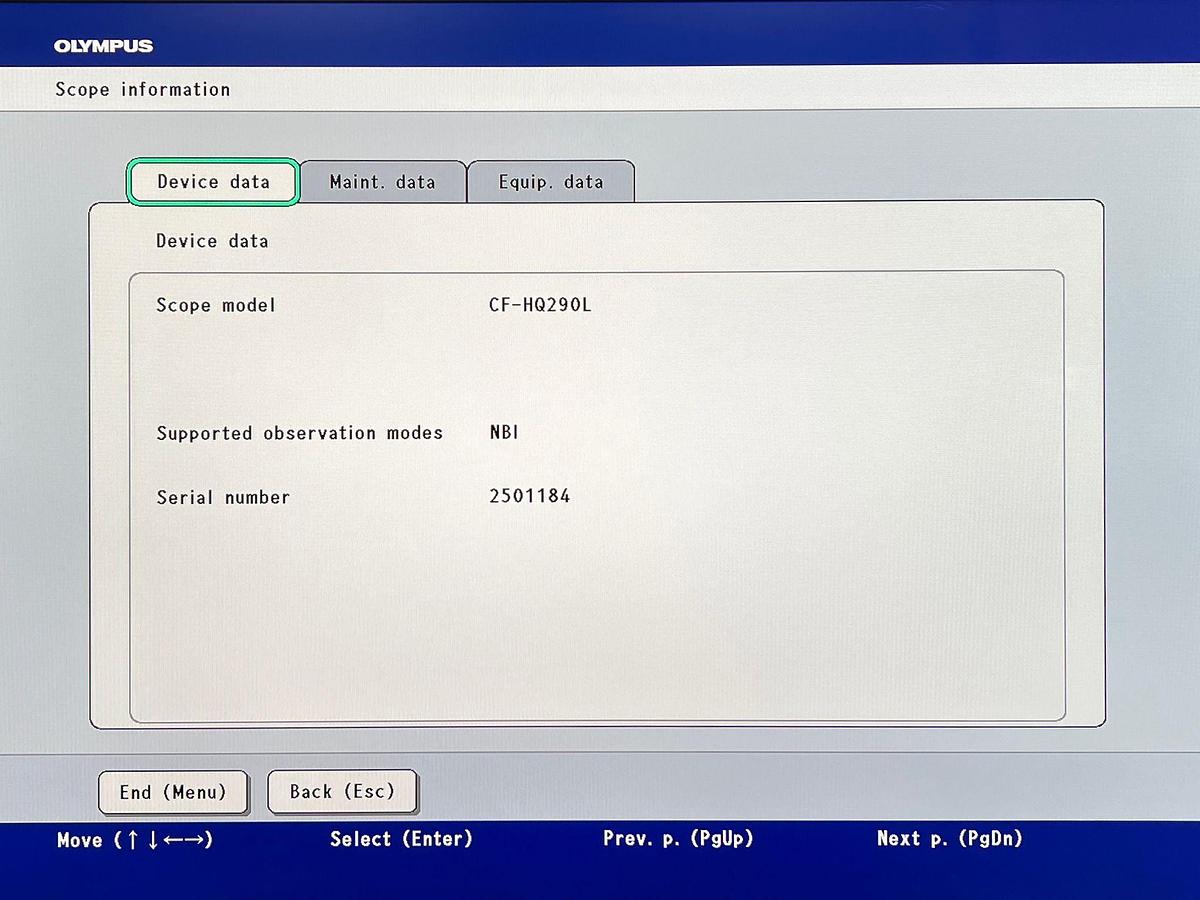 Used Olympus scope Model: CF-HQ290L