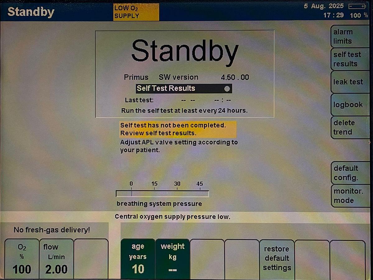Used Dräger Primus Anaesthesia  YOM: 2009