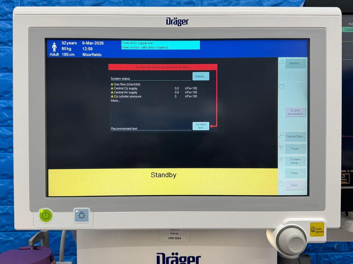 Used Dräger Perseus A500 Anesthesia YOM: 2015 