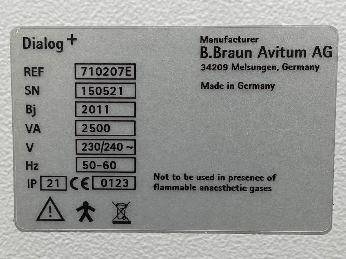 Used B BRAUN Dialog + Adimea YOM