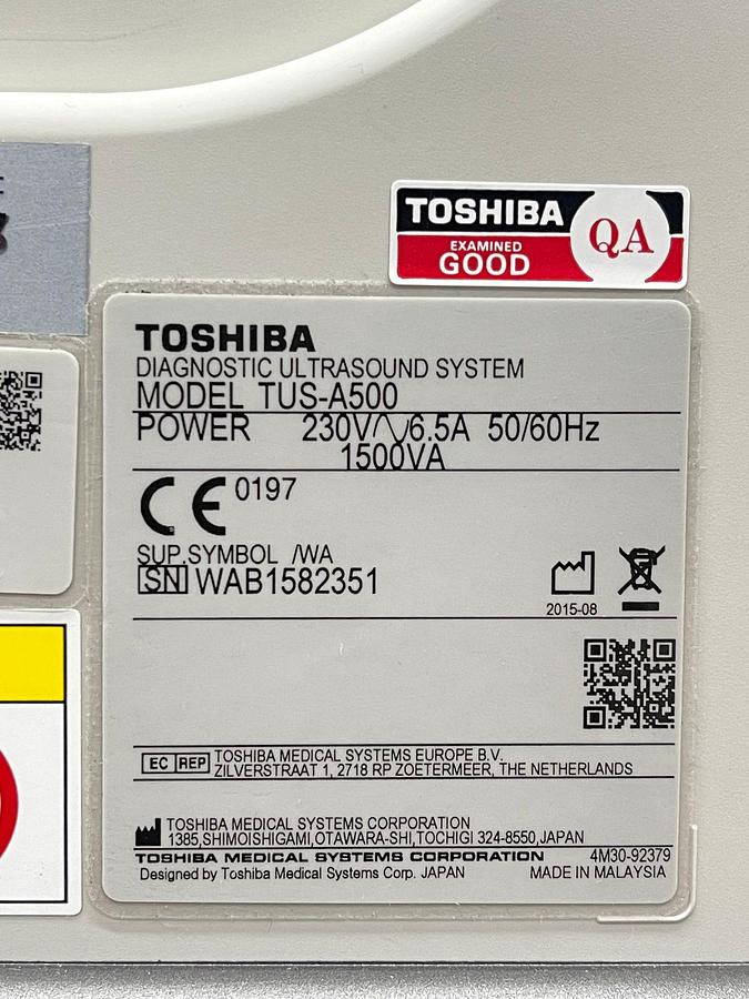 Used Toshiba Ultrasound Aplio 500 YOM: 2015