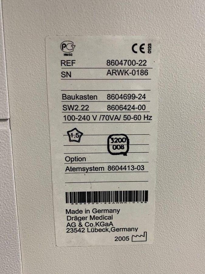 Used Dräger Fabius GS YOM: 2005