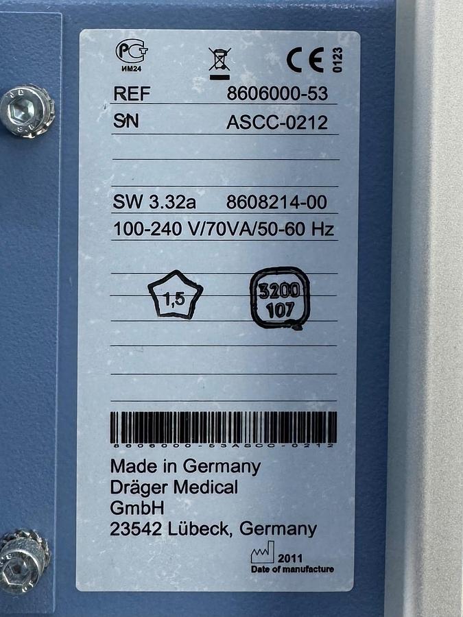 Used Dräger Fabius Tiro YOM: 2011 SN: ASCC-0212 Include GE B650 Patient Monitor YOM: 2013 SN: SEW13244968HA With SPO2 & ECG Cables