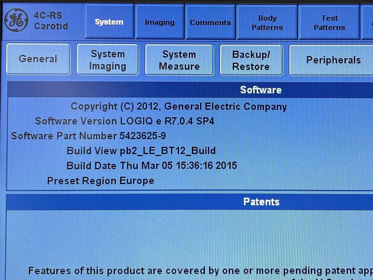 Used GE Logiq E YOM: 2012 Probe 4C-RS YOM: 2012