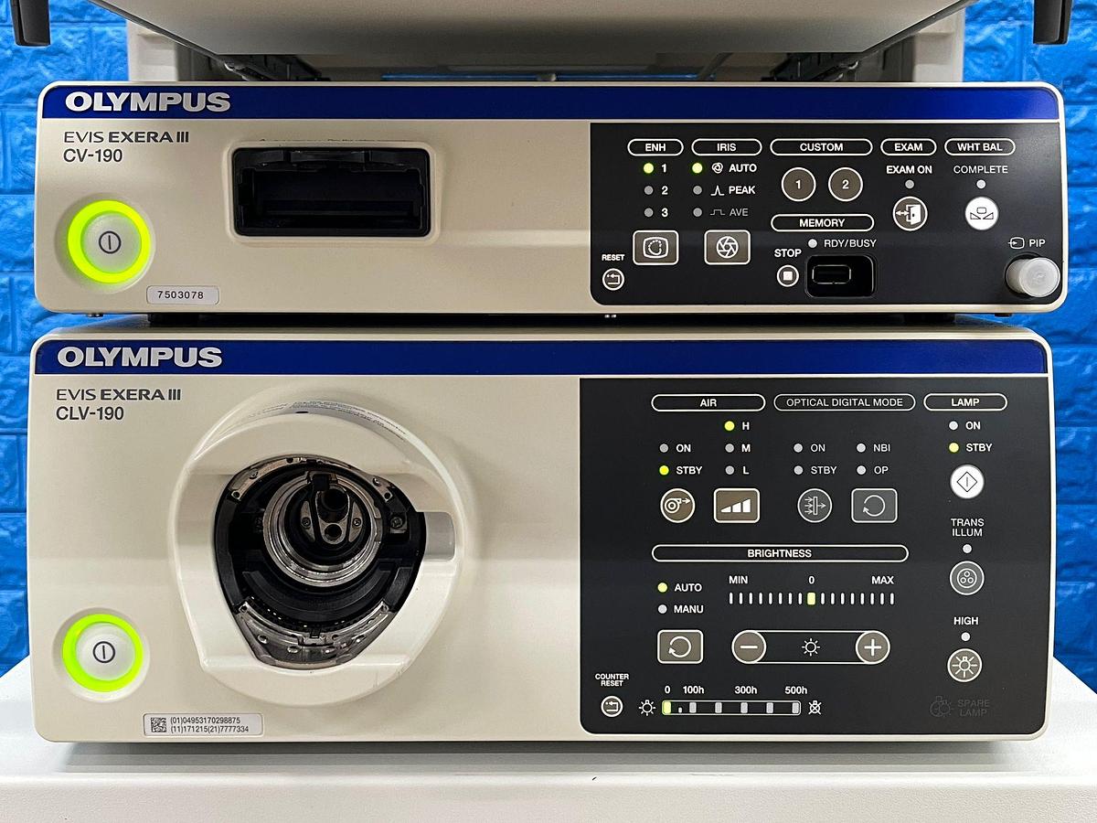 Used Olympus CV-190 with CLV-190 Endoscopy Tower 