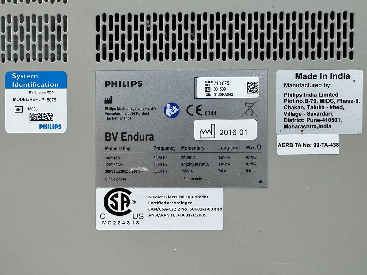 Used Philips BV Endura Software 2.5.5 YOM: 2016   Options: Abdominal Thorax  Lumbar Spine  Head / Spine Orthopaedics