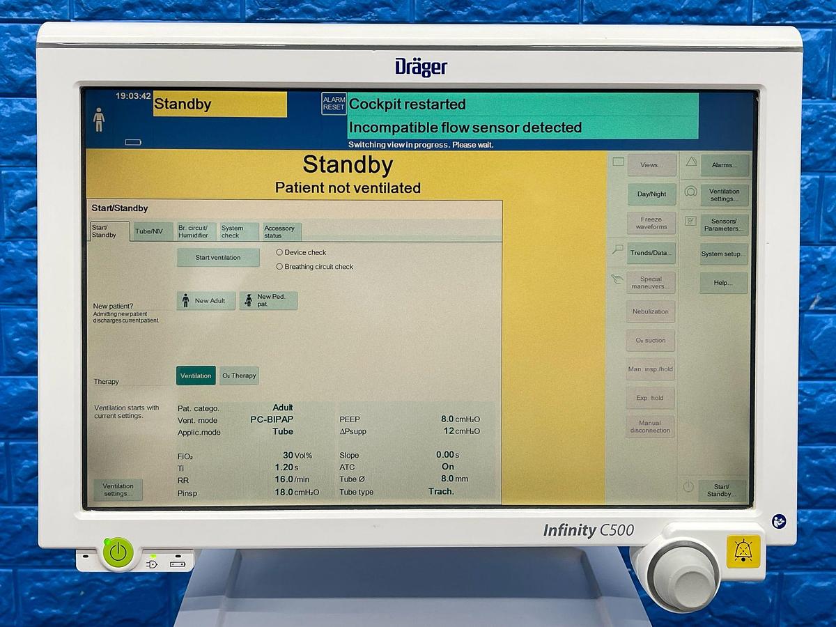 Used Dräger V500 Ventilator, YOM: 2015