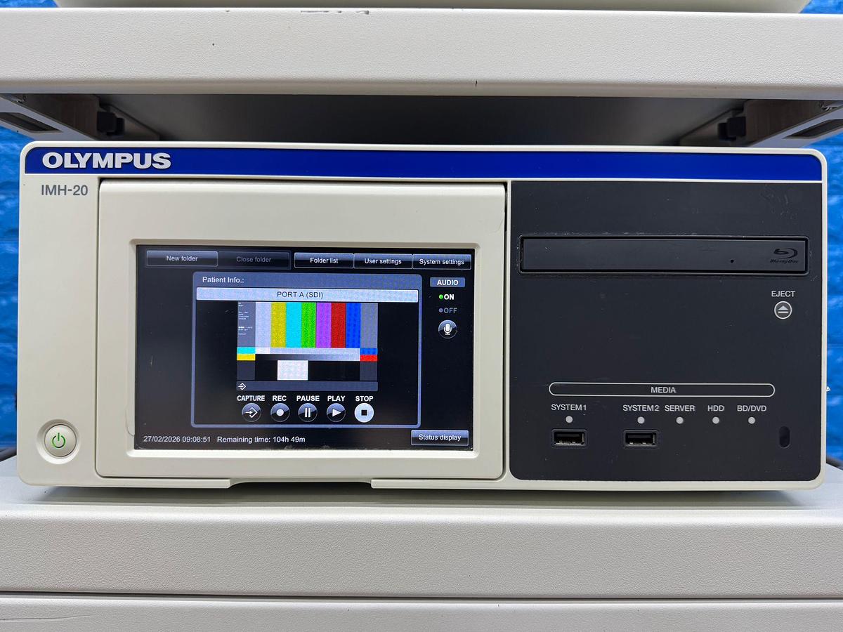 Used Olympus OTV-S190 Tower Processor OTV-S190  SN: 7354579 Light Source CLV-S190 SN: 7304202 Olympus OEV261H Monitor  YOM: 2013 SN: 7354100 Olympus UHI-4  YOM: 2021 SN: 7159219 Olympus IMH-20 SN: 7331770 Olympus Camera Head CH-S190-XZ-E SN: 7506197 Olympus MAJ-1921 Keyboard  Sony Digital Colour Printer