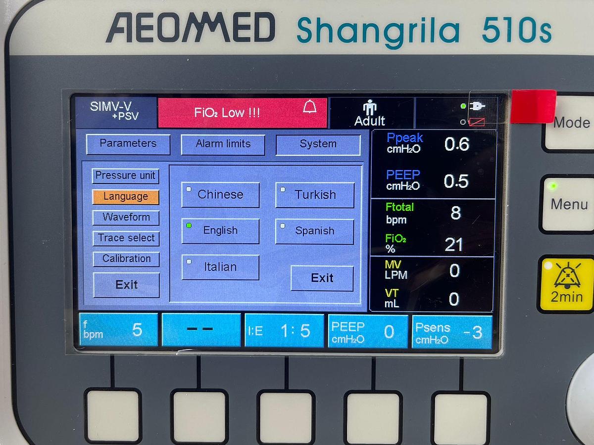 Aeonmed Shangrila 510s Ventilator YOM: 2020