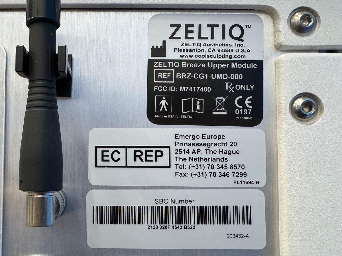 Used Zeltiq Coolsculpting Cryolipolysis Systems YOM: 2015