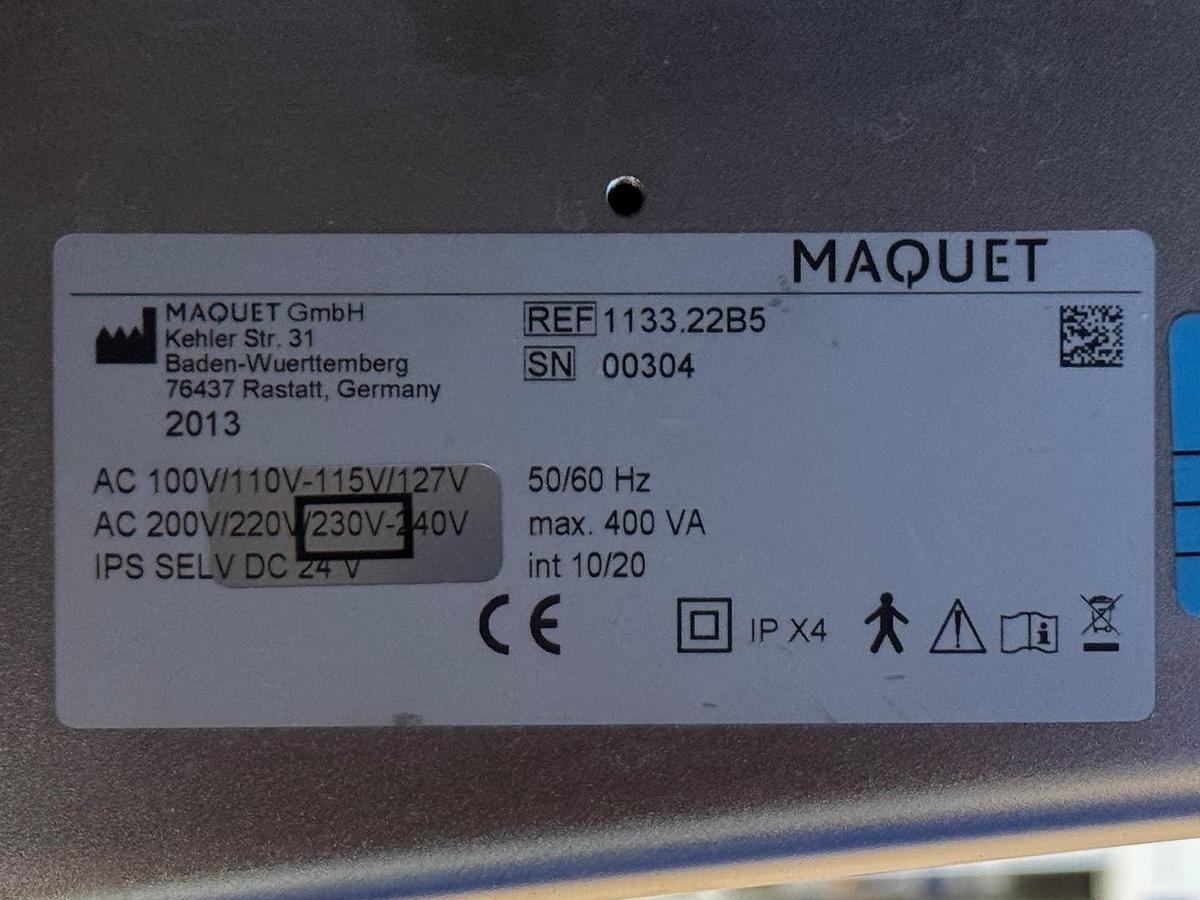 Used Maquet Alphamaxx REF: 1133.22B5 YOM: 2013 Include - Attachments
