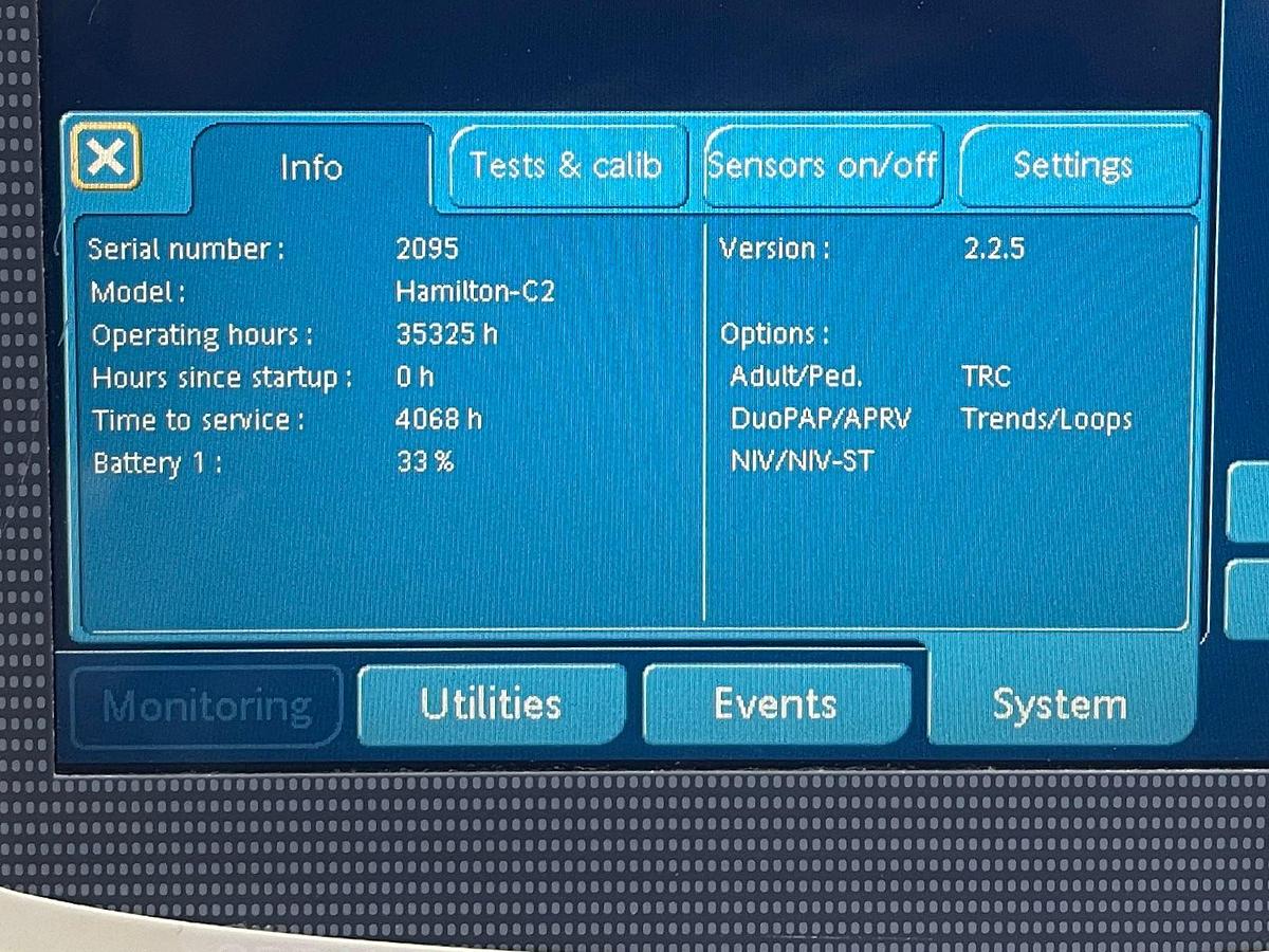 Used Hamilton C2 Ventilator