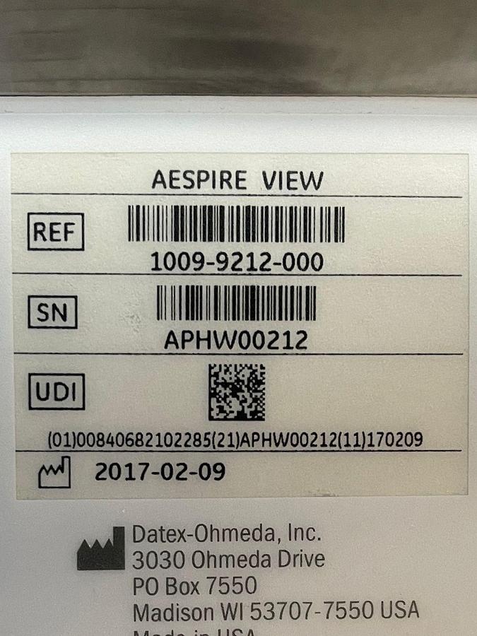 Used GE Aespire View Anesthesia YOM: 2017