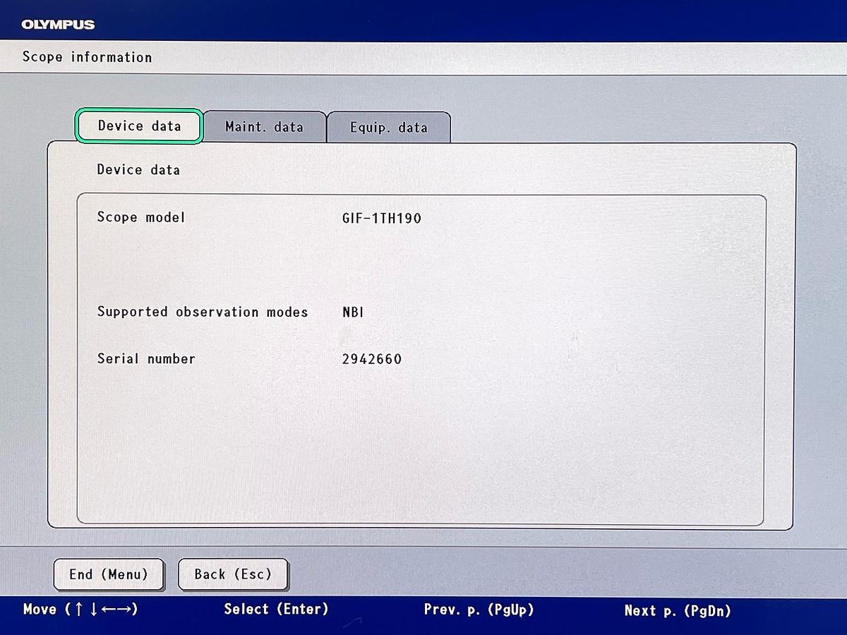 Used Olympus Scope GIF-1TH190