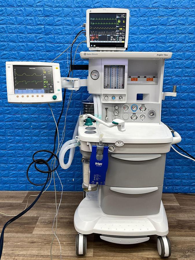 Used GE Aespire View Anesthesia YOM: 2015 Include GE B450 Patient Monitor With E-miniC Gas Madul And Leads YOM: 2015