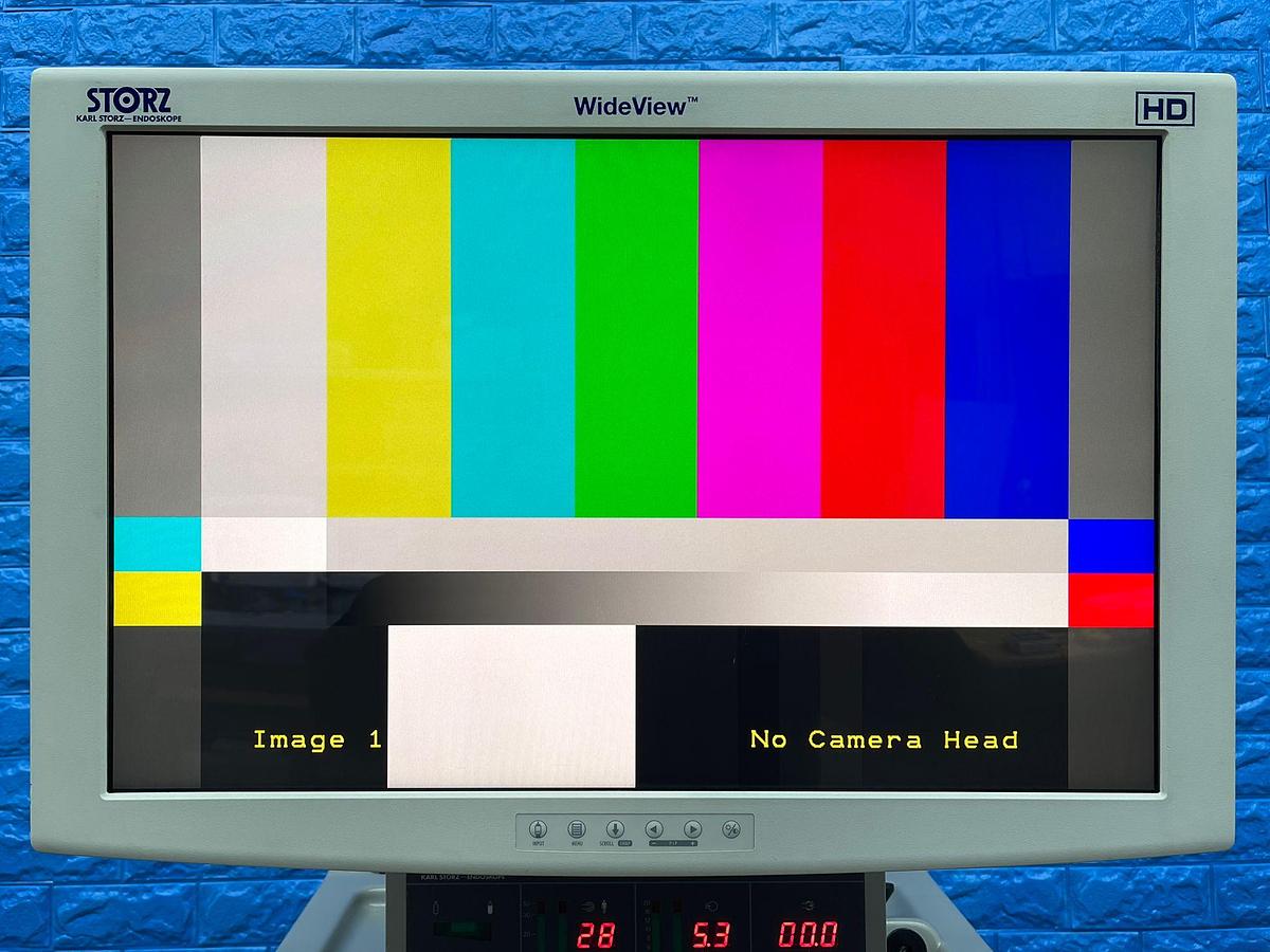 Used Karl Storz Laparoscopy Tower Karl Storz 24Inch LCD Monitor  Karl Storz Endoflator  Karl Storz Xenon 300 Karl Storz Image 1 Hub Karl Storz H3 Camera Head