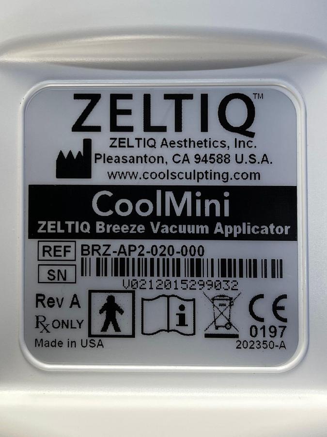 Used ZELTIQ CoolMini Coolsculpting Breeze Vacuum Applicator  REF: BRZ-AP2-020-000