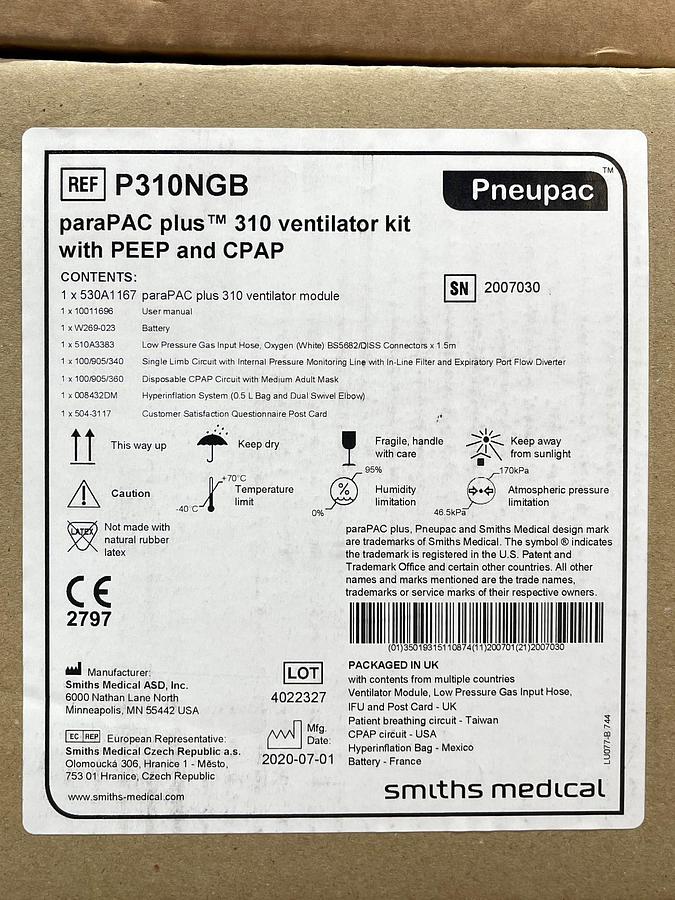 Pneupac ParaPac plus 310 Ventilator