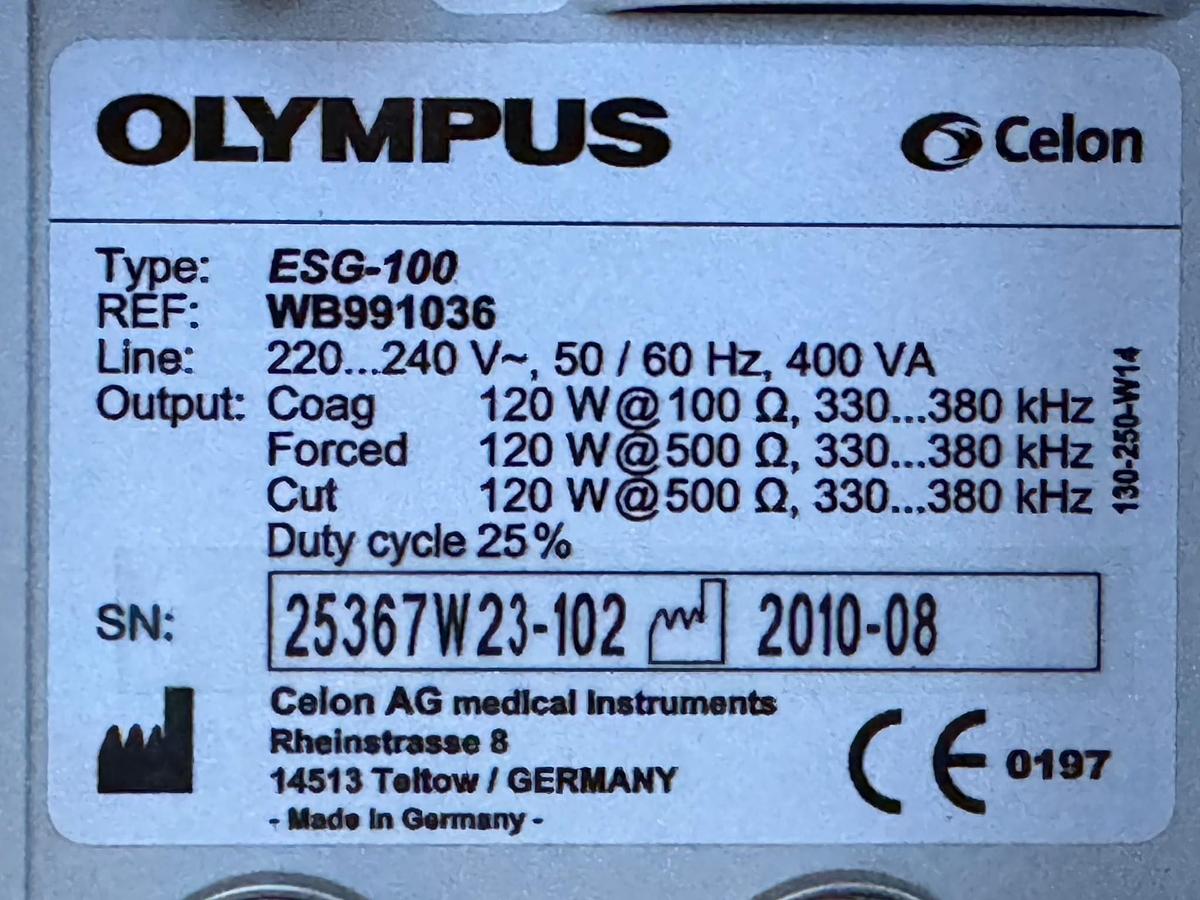Used Olympus 290 System  Evis Lucera Elite CV-290 SN: 7830146 Evis Lucera Elite CLV-290SL SN: 7821260  Olympus Pigtail MAJ-1911 Olympus Keyboard MAJ-1924 Olympus OEV262H LED Monitor  YOM: 2018 SN: 7870845  Olympus OFP-2 With Foot Switch  YOM: 2017 SN: 21731426 Olympus KV-5 SN: 27 17252 Olympus ESG-100 YOM: 2010 SN: 25367W23-102 Olympus UCR With Hose SN: 7043769