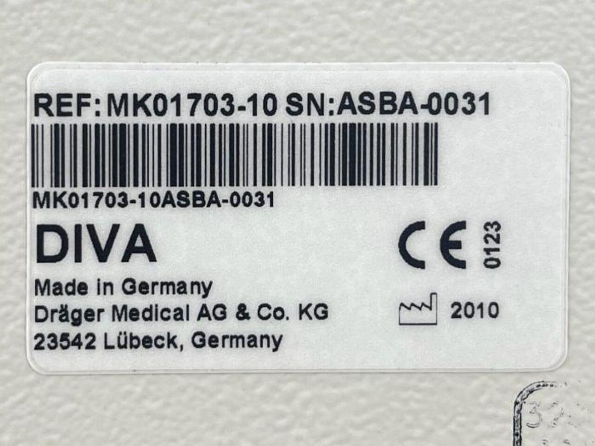 Used 2010 - DRAGER Diva Sevoflurane