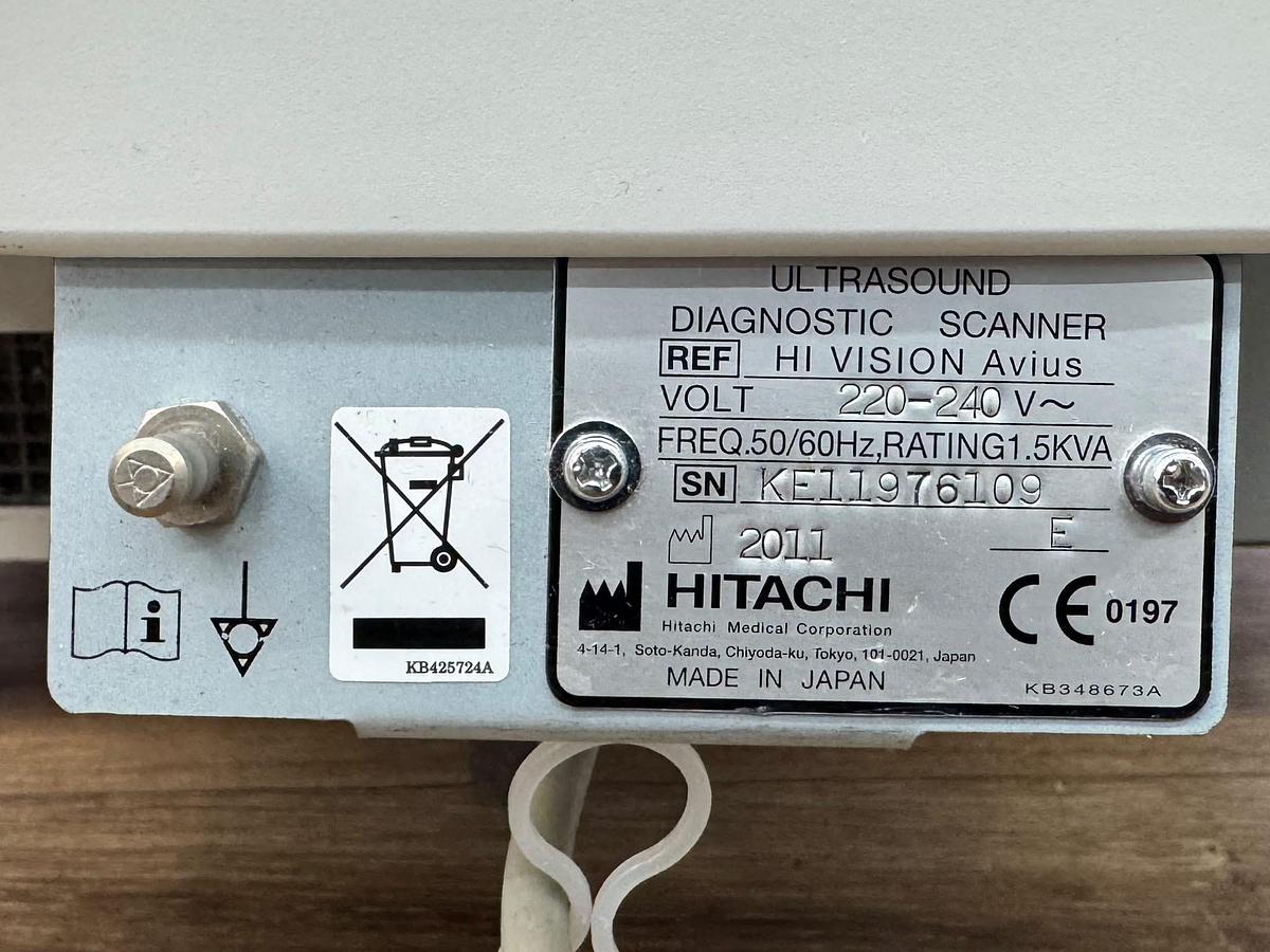 Used Hitachi HI Vision Avius Ultrasound  YOM: 2011   Probes  - EUP-C715 YOM: 2011 - EUP-V53W YOM: 2011 