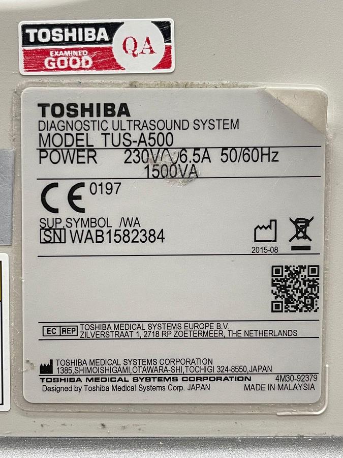 Used Toshiba Ultrasound Aplio 500 YOM: 2015