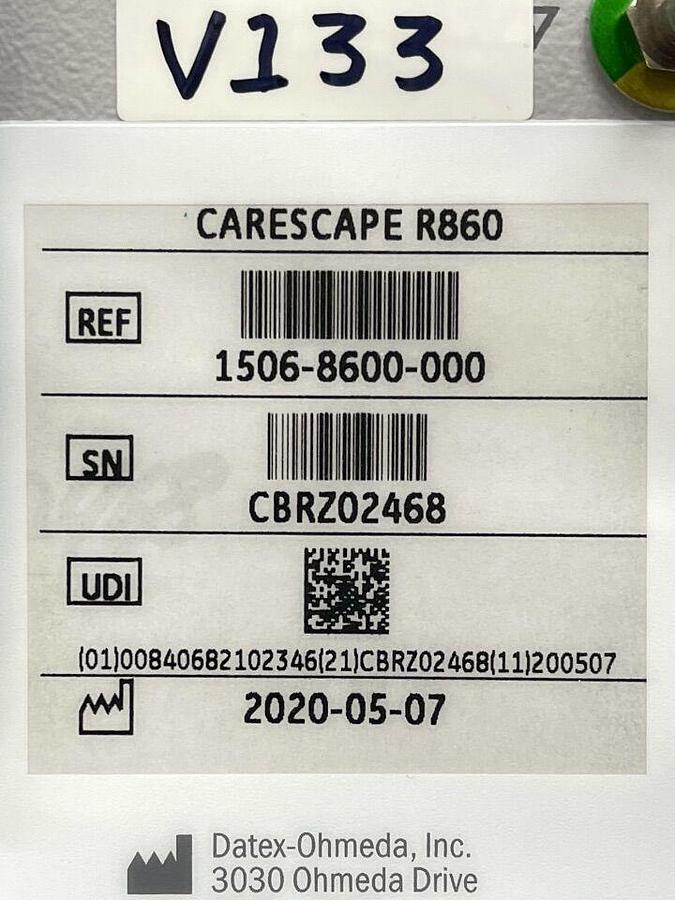 Used GE R860 Ventilator YOM