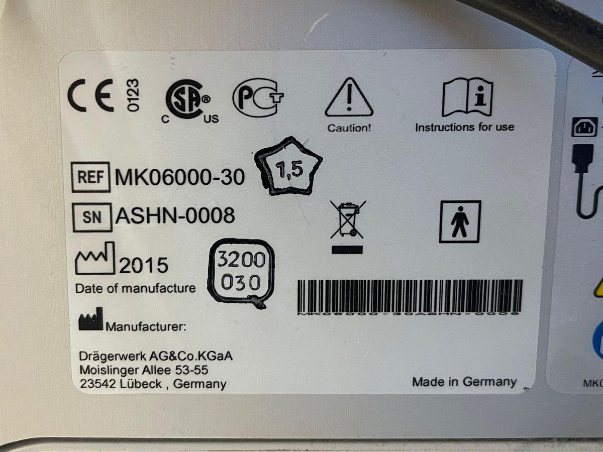 Used Dräger Perseus A500 Anesthesia YOM: 2015