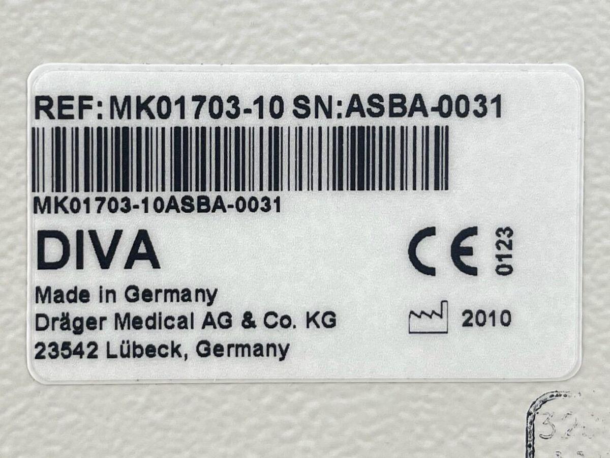 Used DRAEGER Sevoflurane DIVA YOM