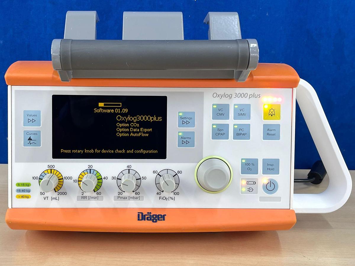 Used Dräger Oxylog 3000 Plus YOM: 2019 Brand New Battery