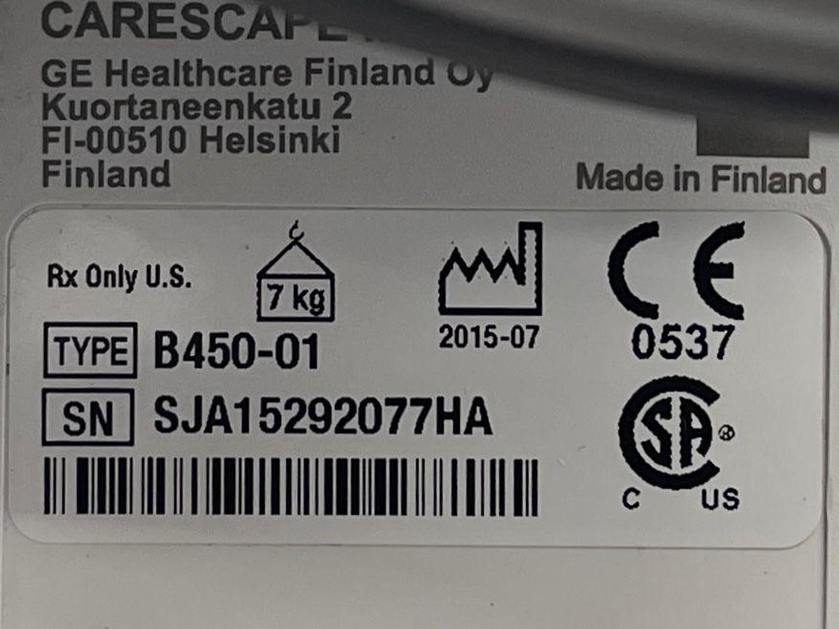 Used GE Datex Ohmeda Carestation 650 YOM: 2016 