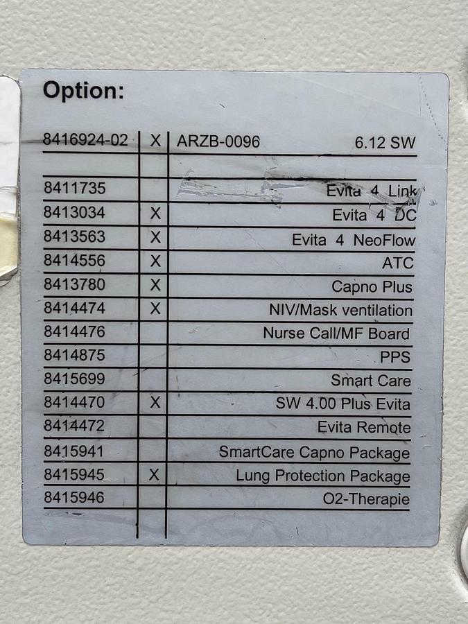 Used Drager Evita XL Ventilator YOM: 2008