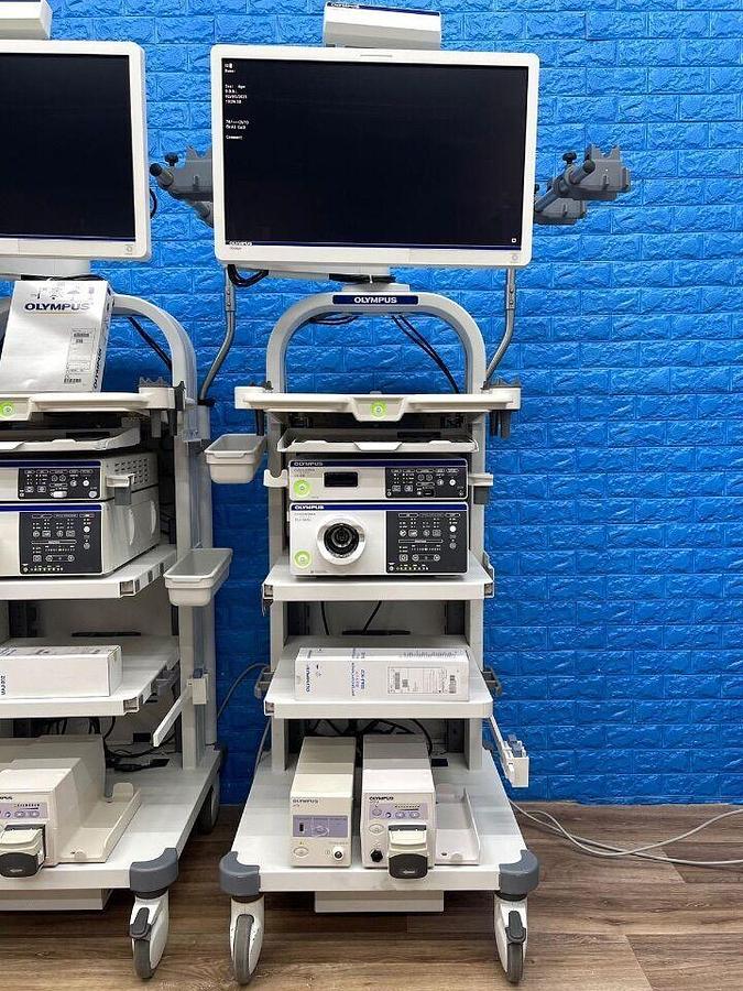 Used OLYMPUS CV-290 CLV-290 Complete Towers with 290 HD Gastro and 290 HD Long colonoscope Endoscopy Processor