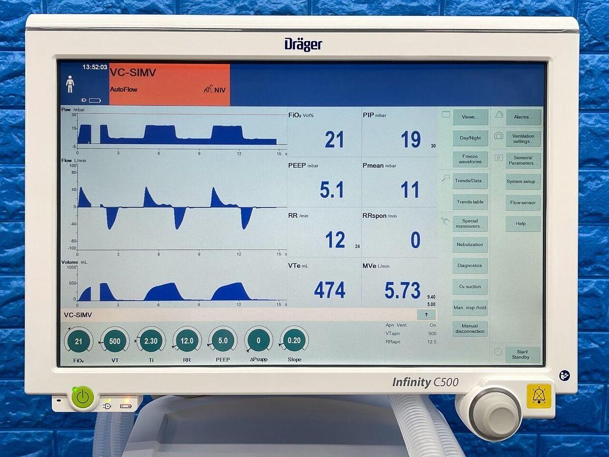 Used DRAEGER Dräger Evita Infinity V500 Ventilator YOM