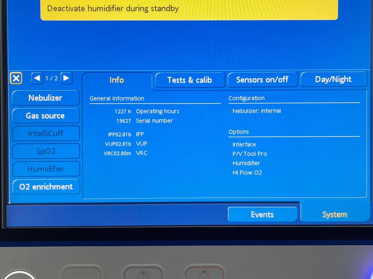 Used Hamilton G5 Ventilator YOM: 2020