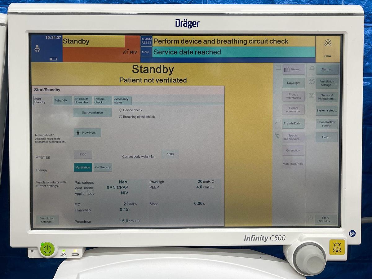 Used Drager Babylog VN500 YOM: 2016