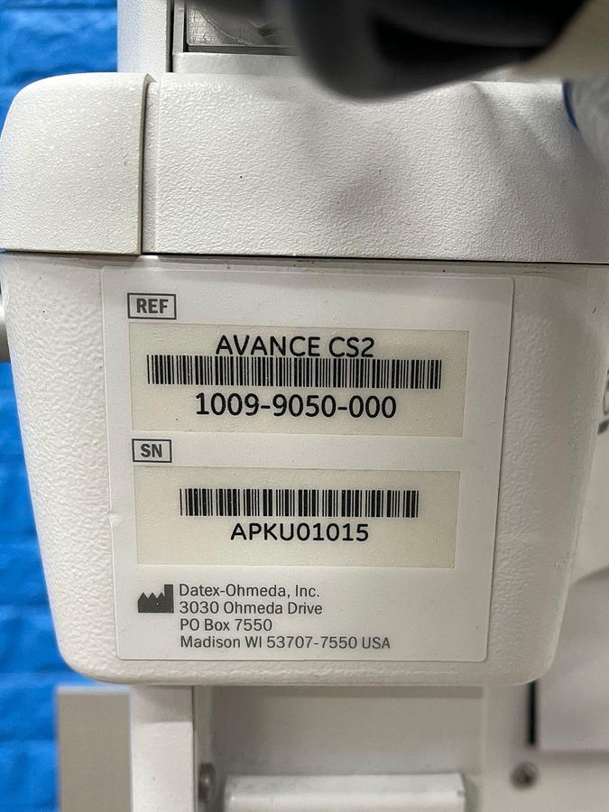 Used GE Avance CS2 Anesthesia, YOM: 2014
