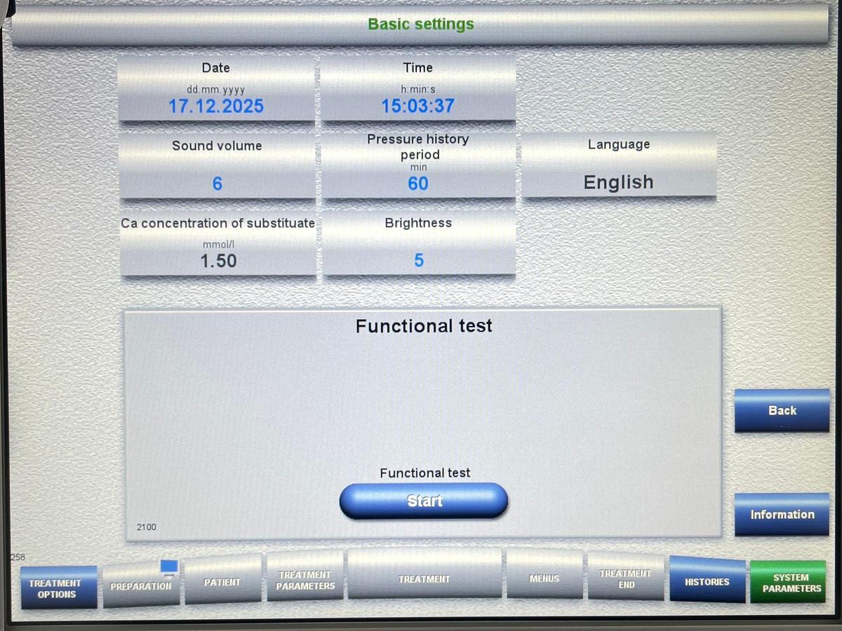 Used Fresenius Multi Filtrate Pro Dialysis Machine YOM: 2018 Hours: 9792 YOM: 2018 Hours: 10176